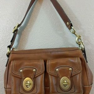 Coach Purse Handbag Brown/Tan Leather Authentic
